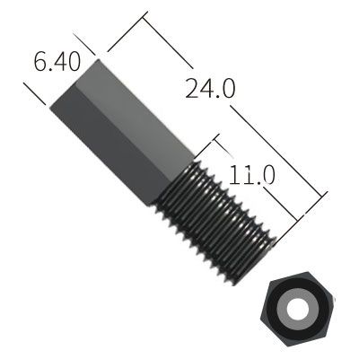 Verdrehsicherer 1/4-28UNF Flangeless Fitting Set, Hex Kopf, 2,5mm AD