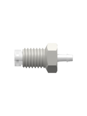 Threaded NPT Fitting 1/4-28 UNF Bottom Sealing Rotating Thread to Barb, 1/16