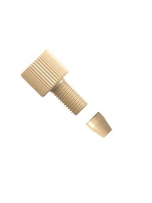 PEEK Fingertight Fitting gerändelter Kopf - zweitilig - 10-32 UNF konisch