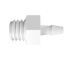 Adapter 10-32 UNF Thread x 1/16 Barb in White Nylon