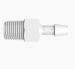 Adapter 1/8 NPT Thread x 3/16 Barb in White Polypropylene