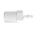 Adapter 1/4 NPT Thread x 5/32 Barb in White Polypropylene