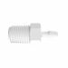Adapter 1/4 BSPT Thread x 5/32 Barb in White Polypropylene