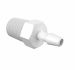 Adapter 1/4 BSPT Thread x 3/16 Barb in White Polypropylene