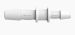 Reduction Coupler 1/4 ID x 3/16 ID in White Nylon