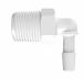 White Polypropylene Elbow 3/8 NPT x 1/4 ID