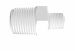 Conversion Nipple 3/8 NPT x 1/8 NPT in White Polypropylene