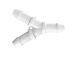Wye 3/16 Barb in White Polypropylene
