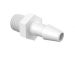 Adapter 1/4-28 UNF Thread x 1/8 Barb in Non-Animal Derived Polypropylene