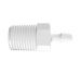 Adapter 1/4 NPT Thread x 5/32 Barb in White Polypropylene
