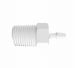 Adapter 1/4 BSPT Thread x 1/8 Barb in White Polypropylene