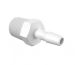 Adapter 3/8 BSPT Thread x 1/4 Barb in White Polypropylene