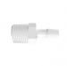 Adapter 3/8 BSPT Thread x 5/16 Barb in White Polypropylene