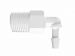Elbow 1/8 NPT x 1/8 Barb in White Nylon Elbow 1/8 NPT x 1/8 ID