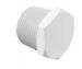 Threaded Plug 1 NPT in White Polypropylene