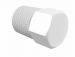 White Polypropylene threaded hex plug 1/8 NPT